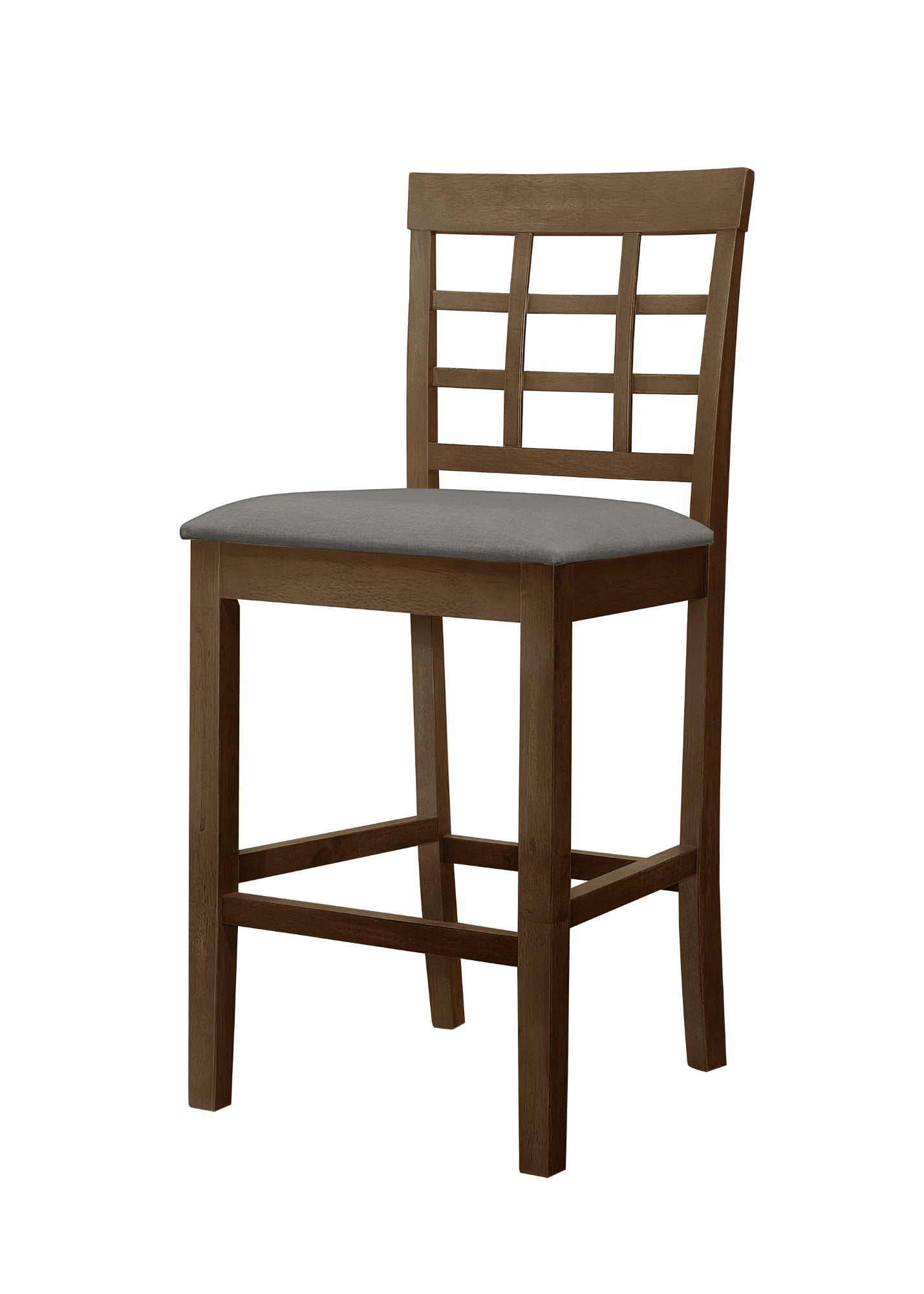 Home Design Azalea Counter Chairs (Set of 4), Brown/Gray, Slat-back design, Padded seat, Comfortable seating, Sturdy frame, Modern minimalist style, Durable construction