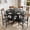 Black, variant on PamapicLife 6 Person 47" Round Table Dining Set With Chairs, Cross Base Design