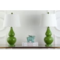 thumbnail image 4 of SAFAVIEH Cybil 26 in. Green Glass Table Lamp with Off-White Cotton Shade, Set of 2, 4 of 8