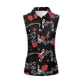 thumbnail image 2 of Uorisanigo Love Notes Women's Golf Top Casual Comfortable Quick Dry Zip Up Workout Tennis Tops Relaxed Sleeveless Outing Wear for Workout Sports, 2 of 7