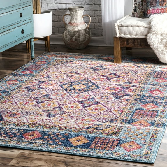 nuLOOM Dorine Diamond Tiles Area Rug, 5' x 7' 5", Light Blue