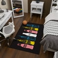 thumbnail image 5 of Ottomanson Coca-Cola Bottles Non-Slip Rubberback 3x5 Machine Washable Area Rug, 3'3" x 5', Multi/Black, 5 of 7