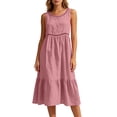 thumbnail image 5 of Women's Casual Round-Neck Sleeveless Solid Dress, 5 of 6