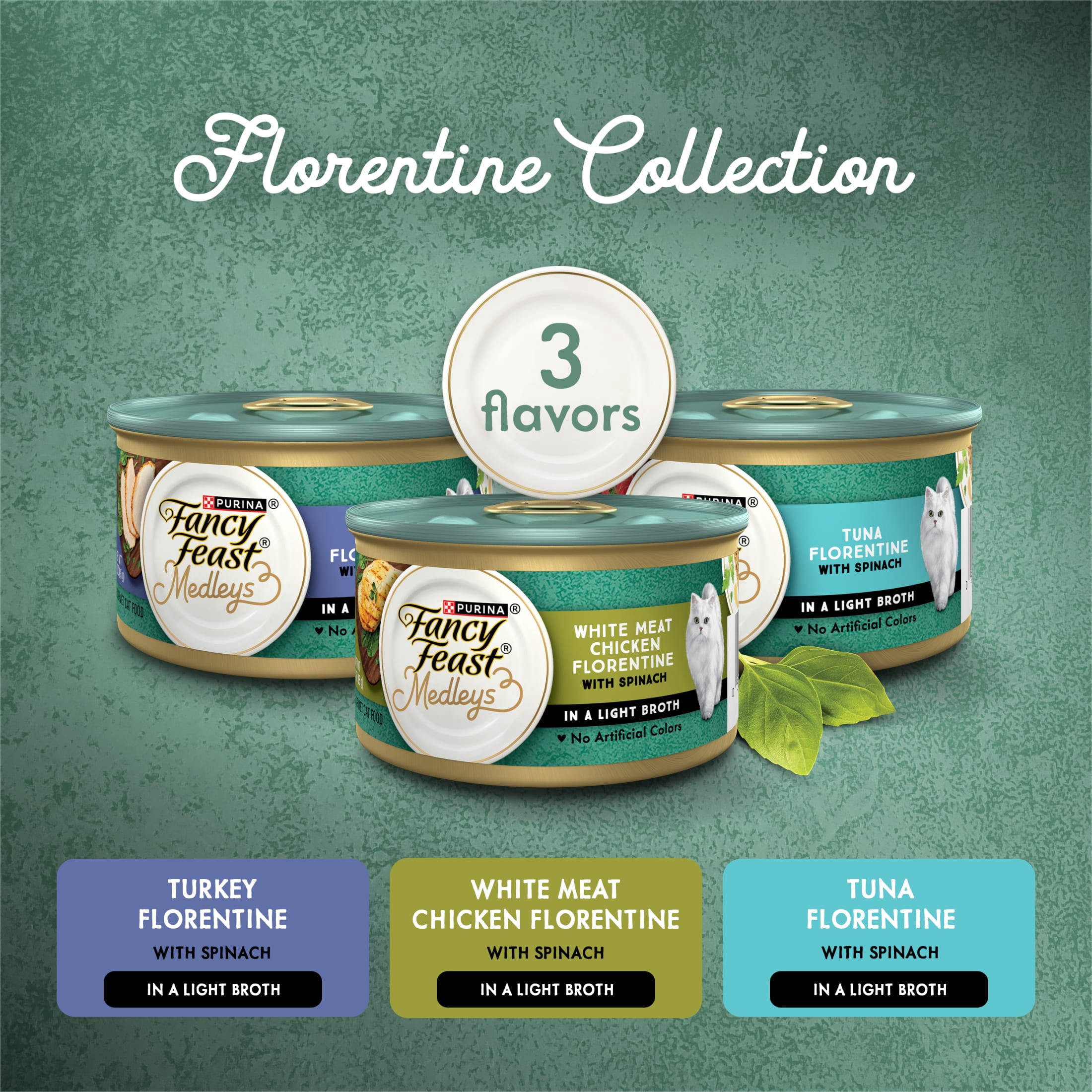 (24 pack) Purina Fancy Feast Medleys Food, Wet Cat Food, Florentine Collection, 3 oz Cans, 12 Pack