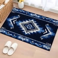 thumbnail image 2 of Boho Navy Blue Grey Large Area Rugs for Bedroom Living Room, Non Slip Carpet Bedside Rug, Ethnic Geometric Southwestern Retro Rectangular Floor Cover Kitchen Accent Rug 2'x3' for Dining Room/Office, 2 of 9