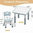 thumbnail image 2 of Kids Table and 2 Chairs Set, Height Adjustable Toddler Table and Chair Set for 2, Graffiti Desktop, Non-Slip Design, Children Table for Home Daycare Preschool for Ages 2-8, Gray Blue, 2 of 9