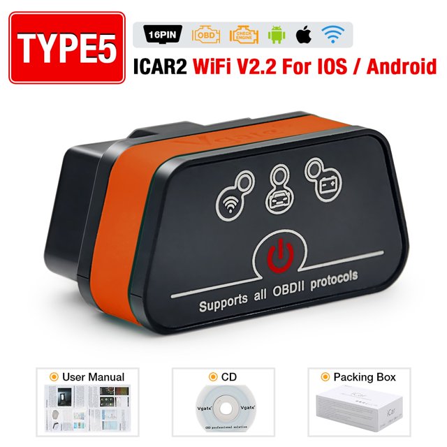 Vgate iCar Pro ELM327 WIFI OBD2 escáner Bluetooth-Compatible 4,0 para Android/IOS coche herramienta de diagnóstico automático PK ICAR2 ELM 327 V1.5 Tan Jianjun unisex
