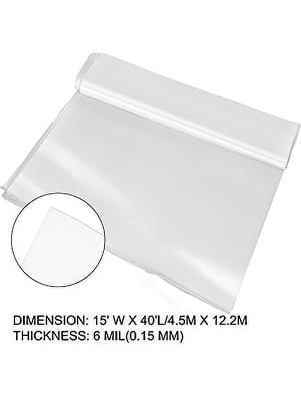 VEVOR Greenhouse Film 15 x 40 ft, Greenhouse Polyethylene Film 6 Mil Thickness, Greenhouse Plastic Greenhouse Clear Plastic Film UV Resistant, Polyethylene Film Keep Warming, Superior Strength