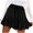 Black, variant on YOUSNH Women Summer Casual High Waist Ruffled Solid Beach Short Skirt Pleated Skirts for Women Black L