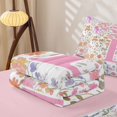 thumbnail image 5 of Homewish Homewish Girls Pink Floral Zipper Twin Comforter Sets with Fitted Sheet and 2 Pillowcases,Garden Flower Zipper Bedding Set,Monogrammed B,Pink Reversible,4-Piece, 5 of 7