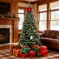 thumbnail image 1 of Snow Flocked Artificial Christmas Tree,  Christmas Tree with Pinecones, Xmas Trees with Hinged Structure & Foldable Metal Stand, Easy Setup for Holiday Decor, 1 of 10