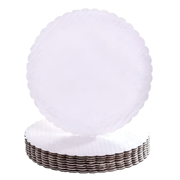 DESIGNICE 10"White Scalloped Edge Cake Boards 10 Inch Cake Board,6 Ct
