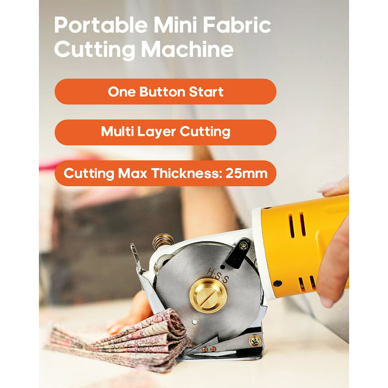70MM Mini Electric Rotary Cutter for Fabric, Electric Rotary Fabric Cutter, Rotary Blade Fabric Cutting Machine Cloth Cutting Machine, Octagonal Knife  Rotary Scissors For Multi Layer Leather Wool 