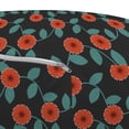 thumbnail image 3 of Vine Pouf Cover with Zipper, Simple Summer Blossoms on Leafy Stems Foliage with Dark Backdrop, Soft Decorative Fabric Unstuffed Case, 30" W X 17.3" L, Charcoal Grey Vermilion, by Ambesonne, 3 of 5