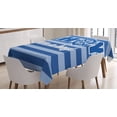 thumbnail image 1 of Ambesonne Reveal Party Tablecloth Rectangular Table Cover, Marine Stripes Modern, 60"x90", Pale Blue White and Blue, 1 of 3
