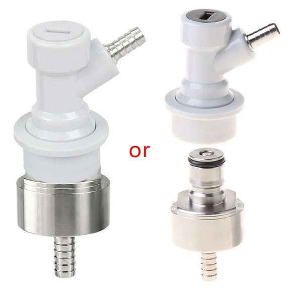 Stainless Carbonation Cap Bottle Filling with 5/16" Barb & Ball Lock Disconnect Type CO2 Coupling To Carbonate Soda Beer