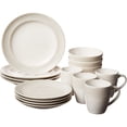 thumbnail image 1 of Gibson 16 Pièces Glaçure Réactive Vaisselle Set Assiettes, Bols et Tasses, Crème, 1 of 7
