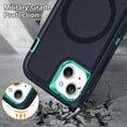 thumbnail image 4 of Dteck for iPhone 14 Case, iPhone 13 Magnetic Phone Case Compatible with MagSafe, Military Grade Drop Protection Heavy Duty Shockproof Phone Case for iPhone 14 / 13,Deep Blue + Mint, 4 of 5