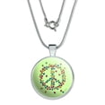 thumbnail image 1 of Lady Bug Rainbow Peace Sign 1" Pendant with Sterling Silver Plated Chain, 1 of 4