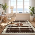 thumbnail image 3 of Design&I 8'x10' Ultra Soft Area Rug, Shaped Beast Football Bold Stripe Footboard Themed Graphic Hexagon None Fluffy Washable Non Shedding for Bedroom Living Room Under Sectional, 3 of 7