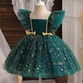 thumbnail image 4 of toraway Robes pour Enfants 8-9 Ans Filles Tout-Petits Noël Manches Volantes Robes Imprimés Robe Princesse Ensemble Bandeaux 1-2 Ans, 4 of 4