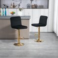thumbnail image 2 of Bar Chairs with Footrest  Set of 2, Velvet Height Adjustable Bar Stools with Metal Base for Home/Kitchen Island/Breakfast Bar/Restaurant,  Black, 2 of 7