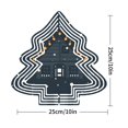 thumbnail image 3 of Stylized Metal Hanging Christmas Tree Wind Spinner - Layered Design with House & Snowflakes for Festive Yard & Garden Decor, 3 of 7