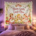 thumbnail image 2 of Bloom Gentle, Laugh Often with Bunny Garden, Whimsical Cottagecore Style for Cottagecore Fans, Floral Wall Art, Housewarming Gift, Tapestry Wall Hanging for Nursery and Bedroom, 2 of 7
