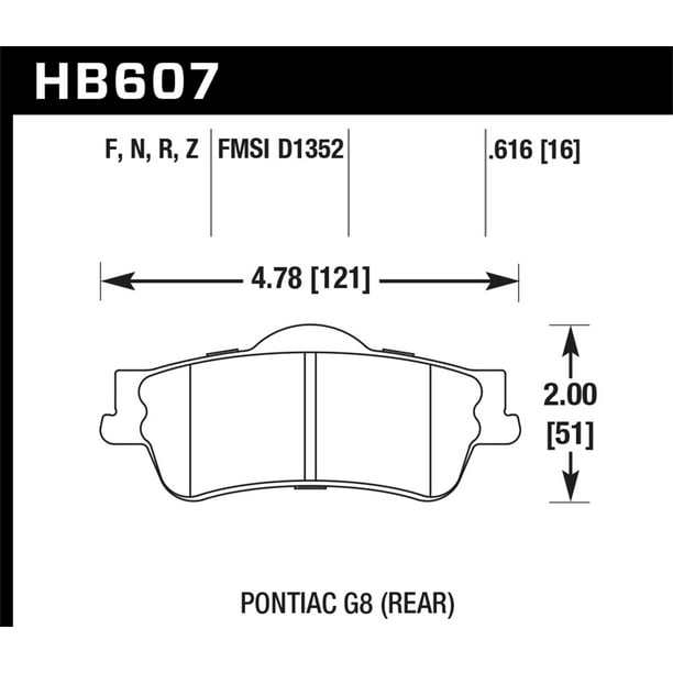 Hawk Performance Hb607r 616 Disc Brake Pad Fits 08 15 Caprice G8 Ss Walmart Com Walmart Com