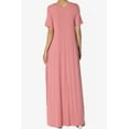 thumbnail image 2 of TheMogan Women's S~3X Soft Jersey Oversized V-Neck Short Sleeve Maxi Dress W Pocket, 2 of 6