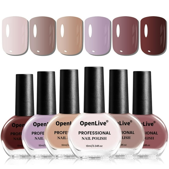 Set de esmaltes de uñas OpenLive 10 ml Nude Pink 6 colores para mujer