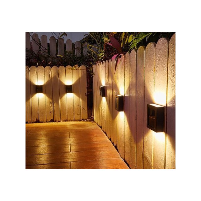 Luz de pared solar patio al aire libre paisaje estado de ánimo decorativo luz LED solar arriba y abajo luz de pared luminiscente TUNC Sencillez