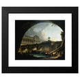 thumbnail image 2 of Pierre-Antoine Demachy 18x15 Black Modern Framed Museum Art Print Titled - Architectural Whim; a Palace Inspired by the Louvre and the Pont-Neuf Sinking into the Ark of a Bridge (1775), 2 of 5