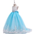 thumbnail image 2 of Robe de Princesse pour Filles Enfants Filles Dentelle Tulle Smoking Princesse Robe de Concours Fête Mariage Longue Robe, 2 of 8