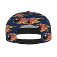 thumbnail image 2 of Zufioo Bowling Ball And Flame Print Flat Brim Baseball Cap, Sun Protection, Sweat Absorption, Adjustable Sports Cap, Suitable for Men and Women in All Seasons, 2 of 7