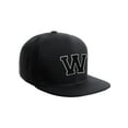 thumbnail image 1 of Classic Snapback Hat Custom A to Z Initial Raised Letters, Black Cap White Black Letter Initial W, 1 of 3