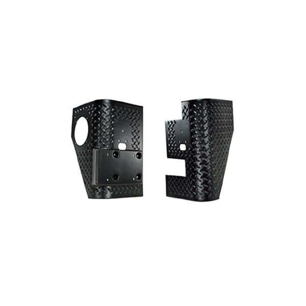 Convient pour Jeep Wrangler TJ Rugged Ridge 1997-2006, Protection d'Angle 11650.01 Diamond Tread; Noir; Plastique; Ensemble de 2