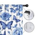 thumbnail image 4 of Blackout Kids Curtains,Blue Roses and Butterflies Pattern Childrens Insulated Curtains Set Of 2,Bedroom Essentials,Toddler Room Decor 42x54in(106x137cm), 4 of 4