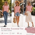 thumbnail image 4 of Women's Cap Sleeve T Shirts Casual Cotton Loose Fit Crew Neck Summer Tee Basic Tops for Women, 4 of 7