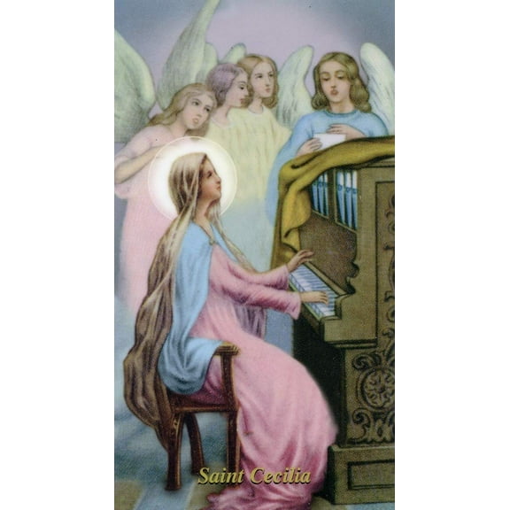 Prayer to St. Cecilia holy card - laminated - Pack of 25
