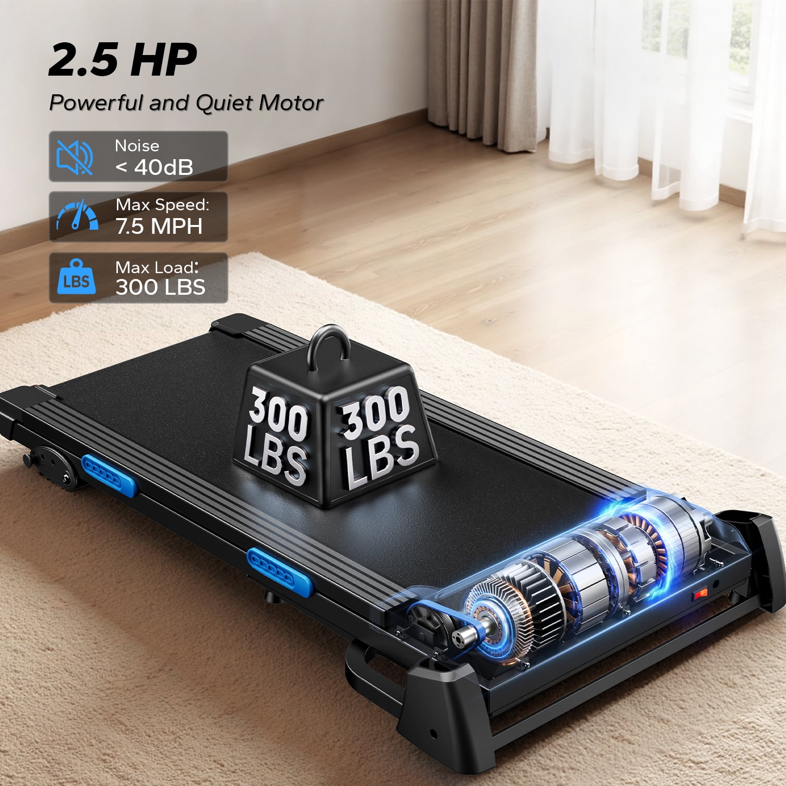 MERACH Folding Treadmill with 15% Auto Incline, Fitness Treadmill for Home with APP, 300 lbs Capacity
