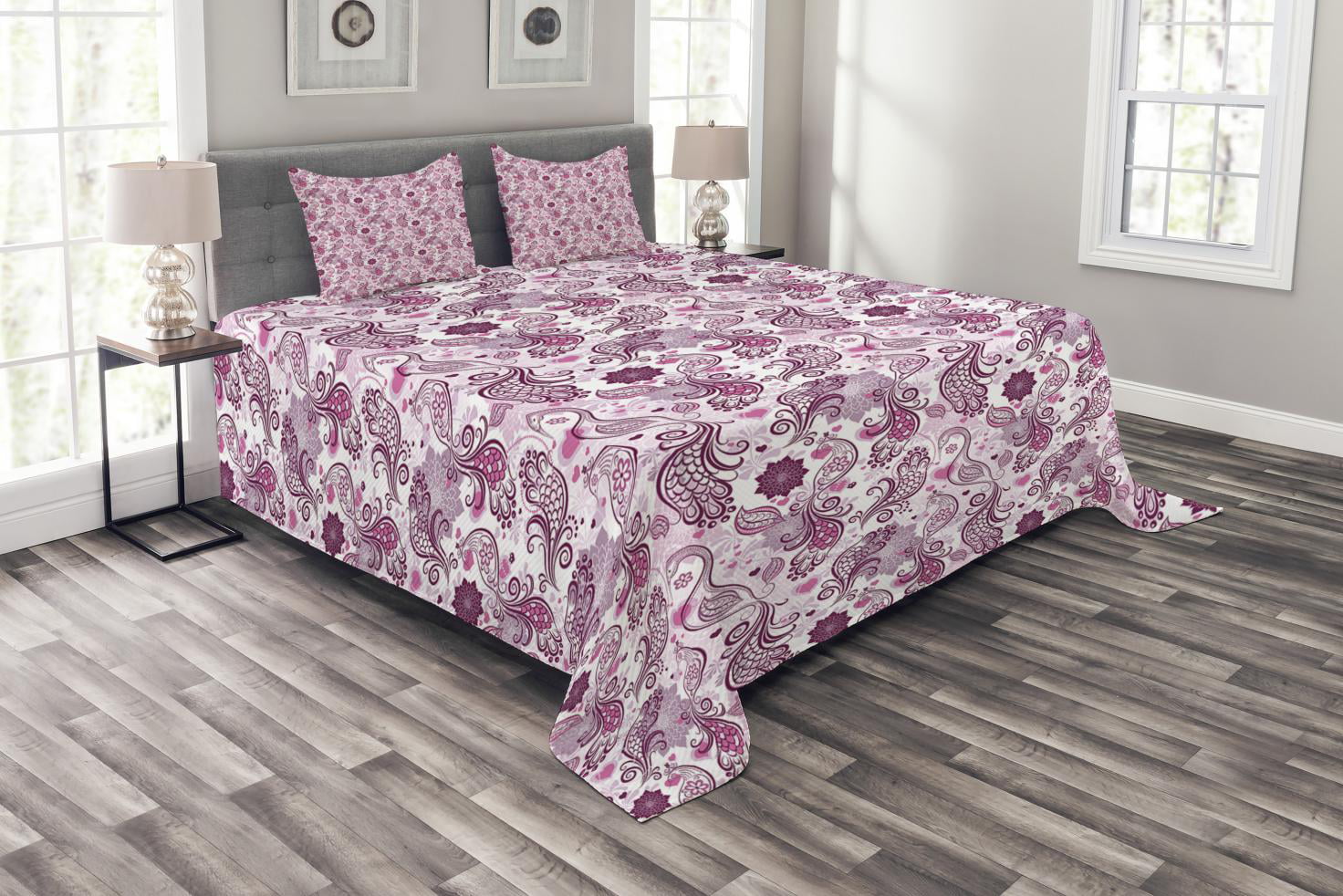 Coverlet Bedspreads Sugar Plum Fairies Purple Reversible Cotton Quilt Set 