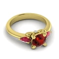 thumbnail image 3 of 2.50 Carat Round Cut Garnet Gemstone Latest 3-Stone Engagement Ring for her 18K Yellow Gold Size 3 by Diamond-Capitals, 3 of 8