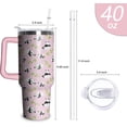 thumbnail image 2 of Panda Sublimation Tumbler with Handle and Straw, 40 oz Stainless Steel Insulated Cup with Lid and Straw,Travel Coffee Mug Water Bottle, Birthday Christmas Mothers Day Gifts for Animal Lovers Women, 2 of 6