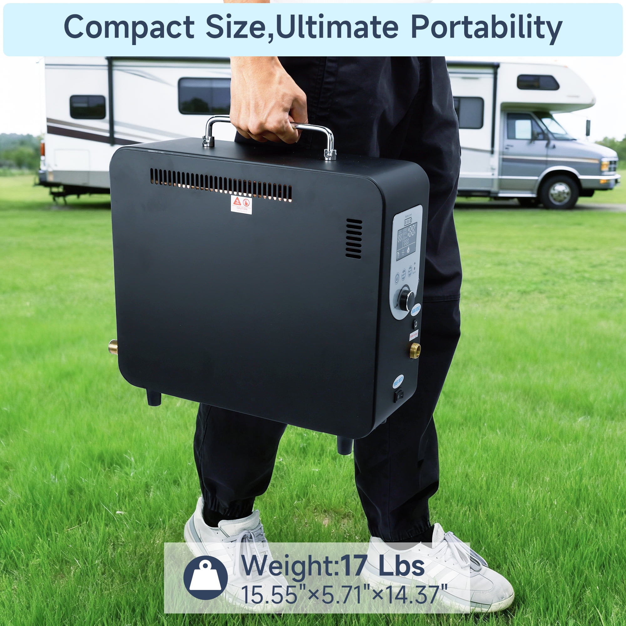 Portable Propane Water Heater for Camping, Instant Hot Water Heater On Demand with 4000mAh Battery for Outdoor Showering and Cleaning, Included Showerhead