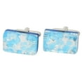 thumbnail image 2 of GlassOfVenice Murano Glass Venetian Classic Rectangular Cufflinks - Aqua Silver, 2 of 4