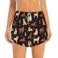 thumbnail image 2 of Rateoe Labrador Retriever Dog Printed 2 in 1 Women's Workout Shorts for Athletic Gym Running Shorts with Phone Pockets-Large, 2 of 7