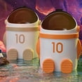 thumbnail image 5 of de Basura con Tapa y Temática de Astronauta, Gran Capacidad, Ideal para Sala de Estar y Dormitorio - Decoración Elegante para el Hogar en Color Naranja, 5 of 5