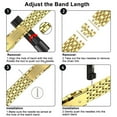 thumbnail image 3 of ASLL Slim Metal Band Compatible with Apple Watch Band 42mm(Series 10) 41mm 40mm 38mm Dressy Stainless Steel Chain Strap for Women iWatch Bands Series 9 8 7 6 5 4 3 2 1 SE Gold, 3 of 8