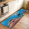 thumbnail image 3 of Funny Panda Diving Washable Runner Rugs 2'x6', Seafloor Corals Fish Oceans Modern Low Pile Throw Entryway Rug Non-Slip Sturdy Edge Binding Carpet for Indoor Bedside Entrance Bedside, 3 of 9
